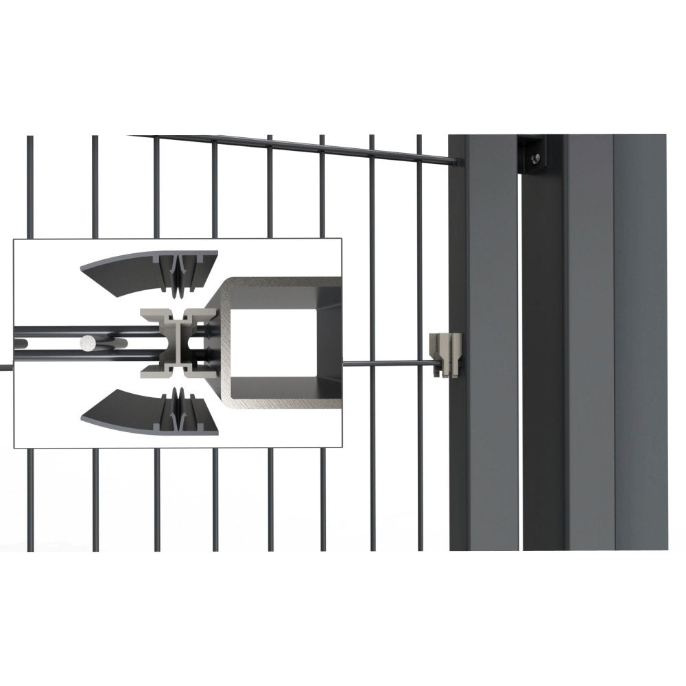 Set Abschlussleiste für Sichtschutz in Torflügeln 8/6/8 mm