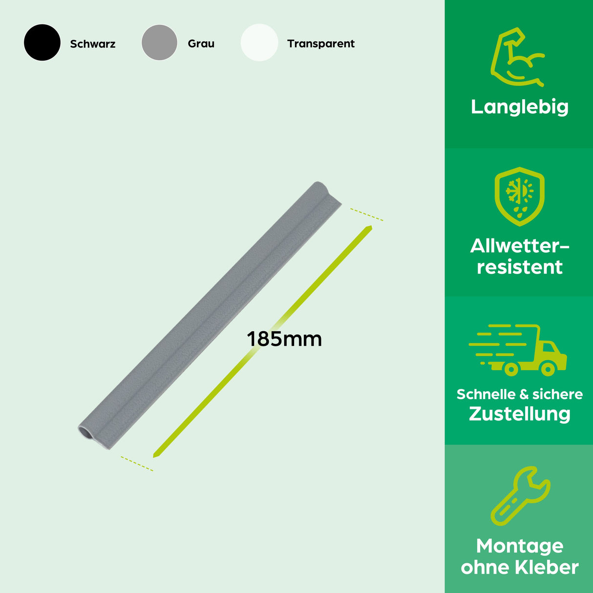 Klemmschiene für Sichtschutzstreifen Rattan, groove-Y, Solid