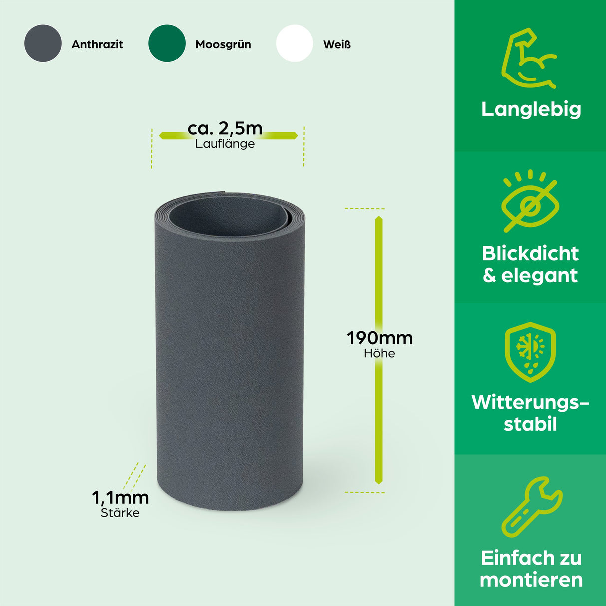 Sichtschutzstreifen "Solid"